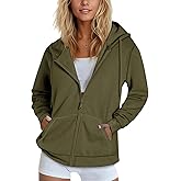 SMENG Womens Zip Up Hoodies Long Sleeve Fit Hooded Sweatshirts Fleece Lined 2026 Casual Lightweight Jacket