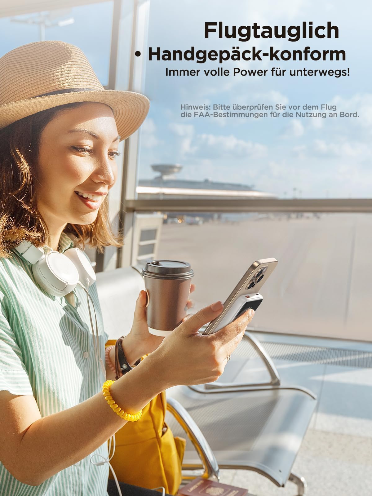 Aioneus Power Bank, Powerbank 10000mAh mit integrierte Kabel (USB-C + Lightning) - 22.5W PD Schnellladung Externe Handyakku für iPhone 17/16/15/14/13/12/11, Samsung Galaxy, iPad 6