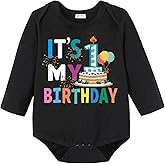 Wosixima Baby 1st Birthday Bodysuit Outfit with Bowtie Infant Half Happy Birthday Party Clothes Tops Shirts for Boy