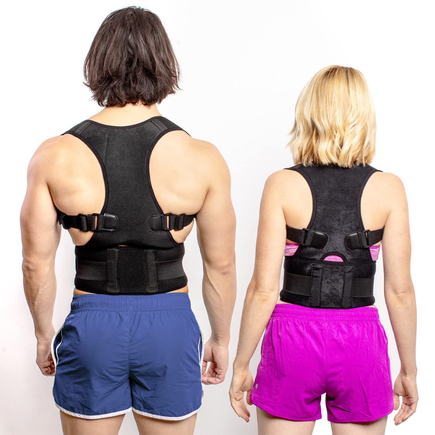 FlexGuard Back Support - Adjustable Back Brace - Posture Corrector Belt w/Lumbar Support for Lower & Upper Back Pain - Spine Straightener for Men & Women (L)