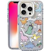 Nimeey Little Dinosaur for iPhone 16 Pro Max Case,MagSafe Compatible,Matte Soft Slim Shockproof Cover,Anti-Fingerprint,Anti-Yellowing,Anti-Scratch Back,Magnetic Phone Case for Women,Cute,Girly,Clear