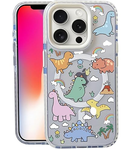 Cute Dinosaur Kid Phone Case With Floral Lanyard For