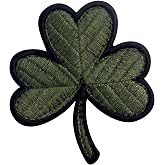 EmbTao Tactical Irish Clover Olive Drab Embroidered Emblem Lucky Shamrock Hook and Loop Ireland Patch