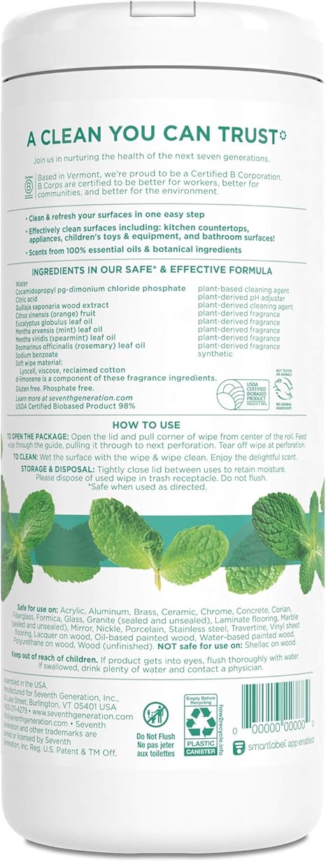 seventh generation disinfecting wipes safe for baby toys
