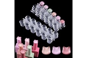Fspronail 120PCS Nail Polish Swatch Dots, Cat Shape Clear Nail Polish Color Swatch False Tips Display Charts Training Practicing Painting Sample for Gel Polish Nails Manicure Showing Shelf
