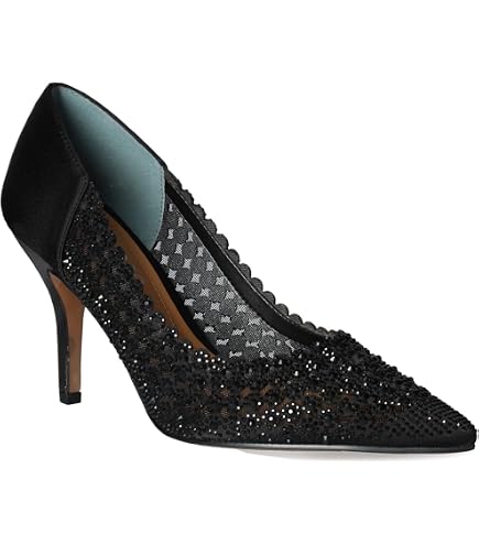 j. renee charlotte glitter dress pumps Coopid - Heels for Women - Mesh Upper - Synthetic Lining - Memory Foam Insole - Synthetic Outsole Black/Red 6 M (B) Criss-Cross Back
