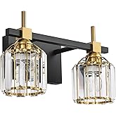 SOLFART Crystal Lights Over Mirror Bathroom Vanity Light Crystal Vanity Lights for Bathroom Light Fixtures Over Mirror 2T