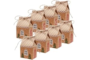 20 Pcs Christmas Cookie Boxes Christmas Gift Boxes Kraft Paper Goodie Bags Christmas Candy Treat Boxes Xmas Party Favors Gift