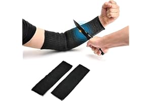 Ideapro 1 Pair Black Kevlar Sleeve 40cm Arm Protection Sleeve Cut Resitant Burn Resistant Anti Abrasion Safety for Garden Kit