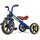 KRIDDO Tricycle for Toddlers 2-5 Years: Rubber Front Wheel, Front Light | Adjustable Seat, Easy-to-Assemble Toddler Tricycle for Ages 2&ndash;4, Tricycle for Ages 3&ndash;5, Gift for 2&ndash;5-Year-Olds