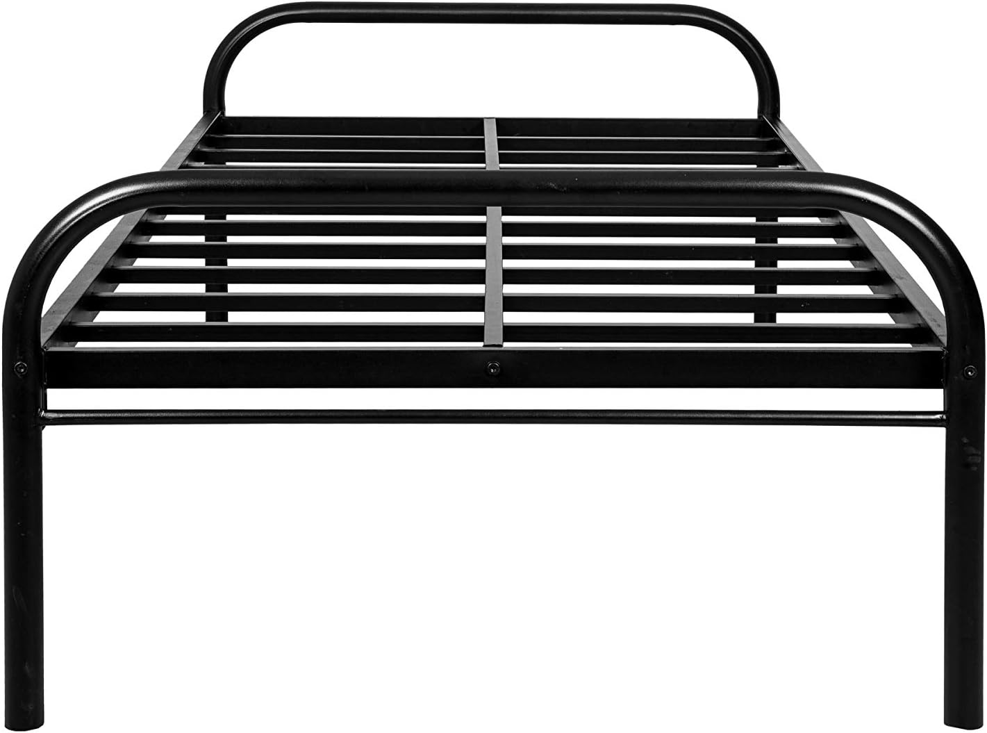 FurnitureKraft Medellin Single Size Bed (Glossy Finish, Black)