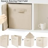 Amazing Tour 8 PCS Cube Storage Boxes 27x27x27 Foldable Fabric Beige view 7