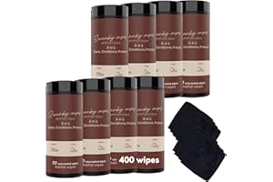 SWANKY WIPES Swanky Leather Wipes - Leather Cleaner and Conditioner for Purses, Shoes, Furniture Polish & Car Seats, Prevents Fading & Cracking, Restores Softness & Shine - Canister, 400 Count