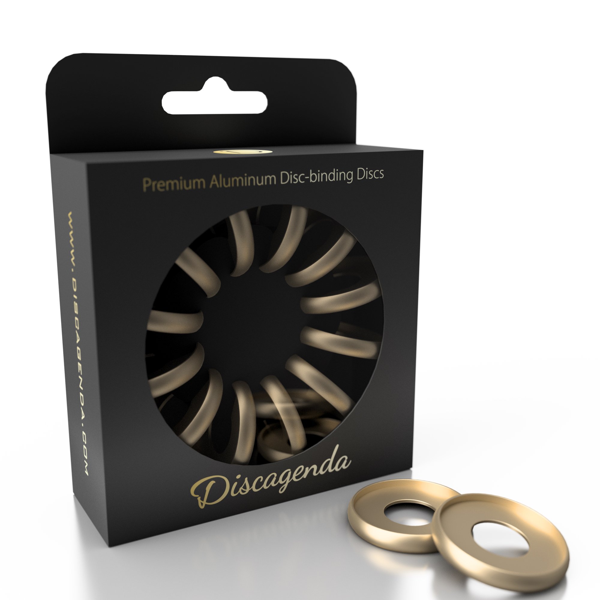 Discagenda Aluminum Disc-Binding Discs (Gold, 33mm 1.3in Set of 12)