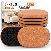 Furniture Sliders for Hardwood Floors Felt-4 Pack 9-1/2" Oval Reusable Furniture Slider with Extra Thick Design - Heavy-Duty Furniture Movers - Felt Sliders Effortless Moving