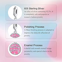 Alstade Happy Birthday Cake Charm 925 Sterling