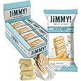 JiMMY'S! Functional Protein Bars - Golden Vanilla Cookies and Cream -12 Count | 18g High Protein, Plant-Based Caffeine & Omega 3, Low Sugar, Gluten-Free, Energy Boosting