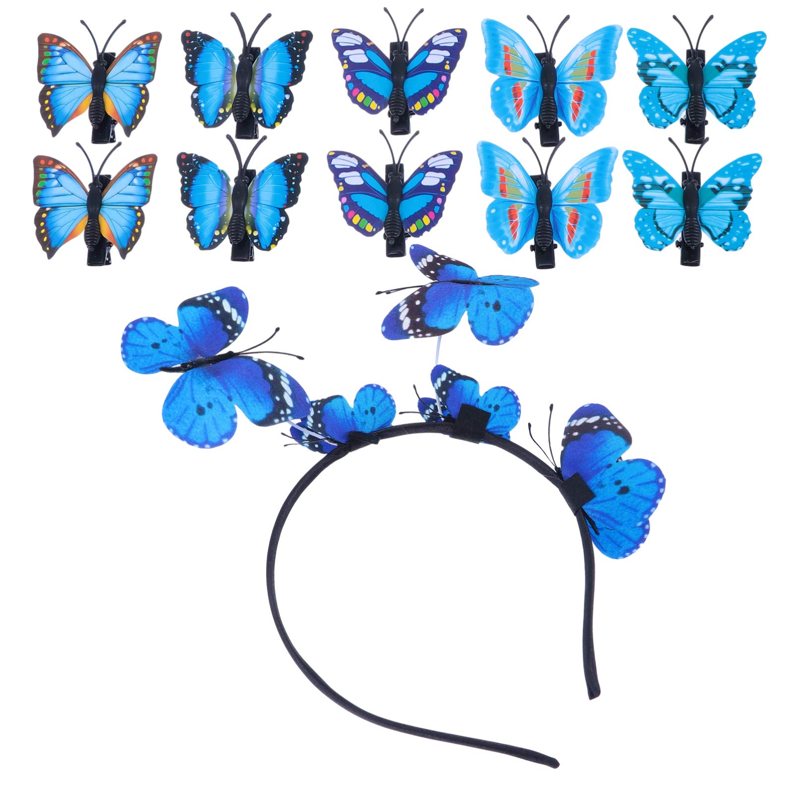 minkissy 11pcs Butterflies Hair Clip Hairband Kit Stylish Hair Accessories for Girls for Party Occasions