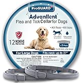 Flea Collar for Dogs, Dog Flea and Tick Treatment &amp; Prevention, 2 Collars | Flea &amp; Tick Collar for Dogs, Vet-Recommend, Waterproof &amp; Adjustable Dog Flea Collar, 12 Months Prevention, One Size Fits All