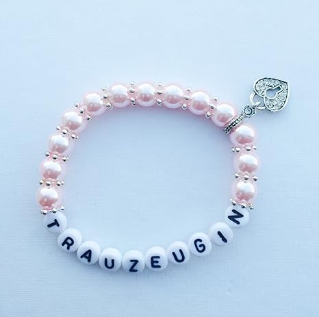 Buntermix Perlenarmband Trauzeugin oder Brautjungfer für Ihre Hochzeit, Armband gerne auch mit Namen personalisiert (Trauzeug