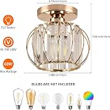 ZYDTRIP Crystals Ceiling Light Fixtures Chandelier Gold 2 Pack Semi Flush Mount view 4