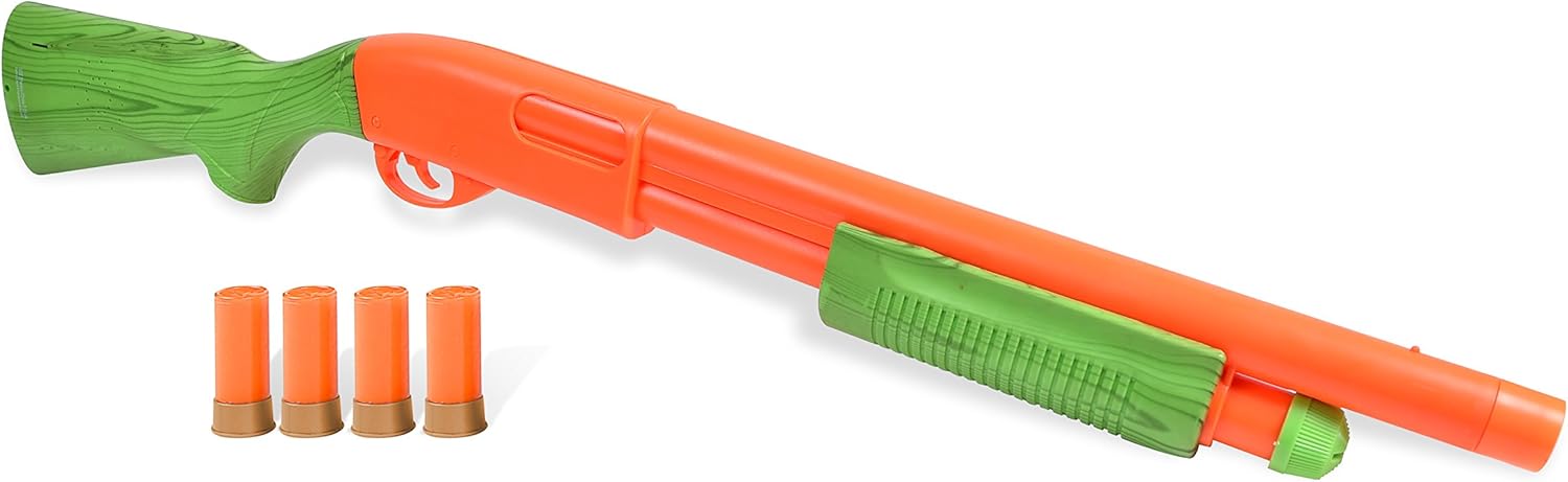 Sunny Days Entertainment Pump Action Shotgun – With Realistic Sounds and Ejecting Play Shells Orange Hunting Role Play Toy For Kids NY and CA Compliant – Maxx Action: Toys & Games