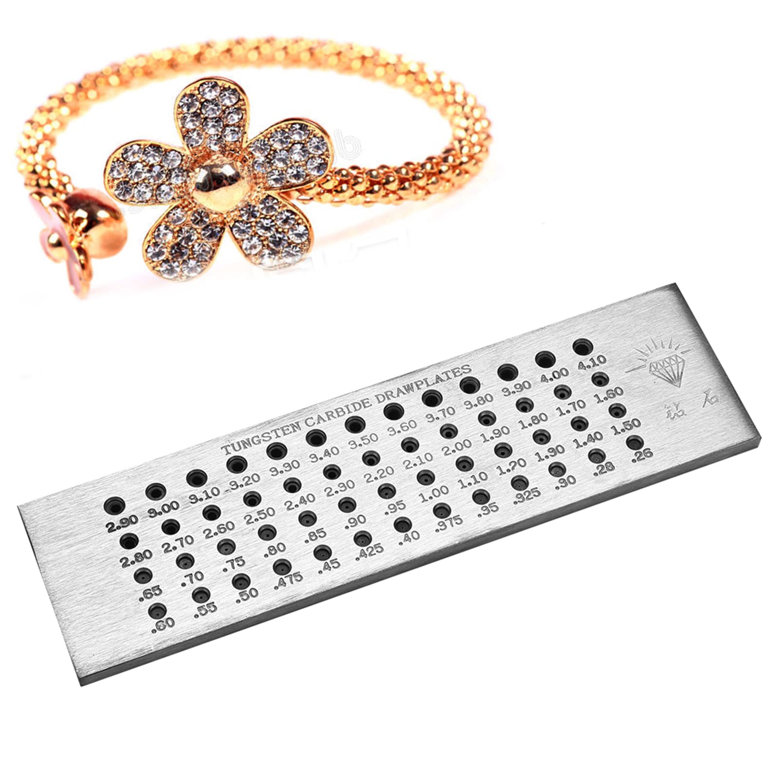 Wire Draw Plate, Wire Drawplate Tungsten Carbide Round Draw Plate,Metal Draw Plate Jewelry Tools Decorations Accessories, Used to Make Jewelry and Other Crafts(02)