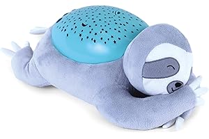 SwaddleMe® Slumber Buddies® Deluxe (Sloth) – Projector Night Light for Kids with Calming Songs, Sounds, and Heartbeat Vibration