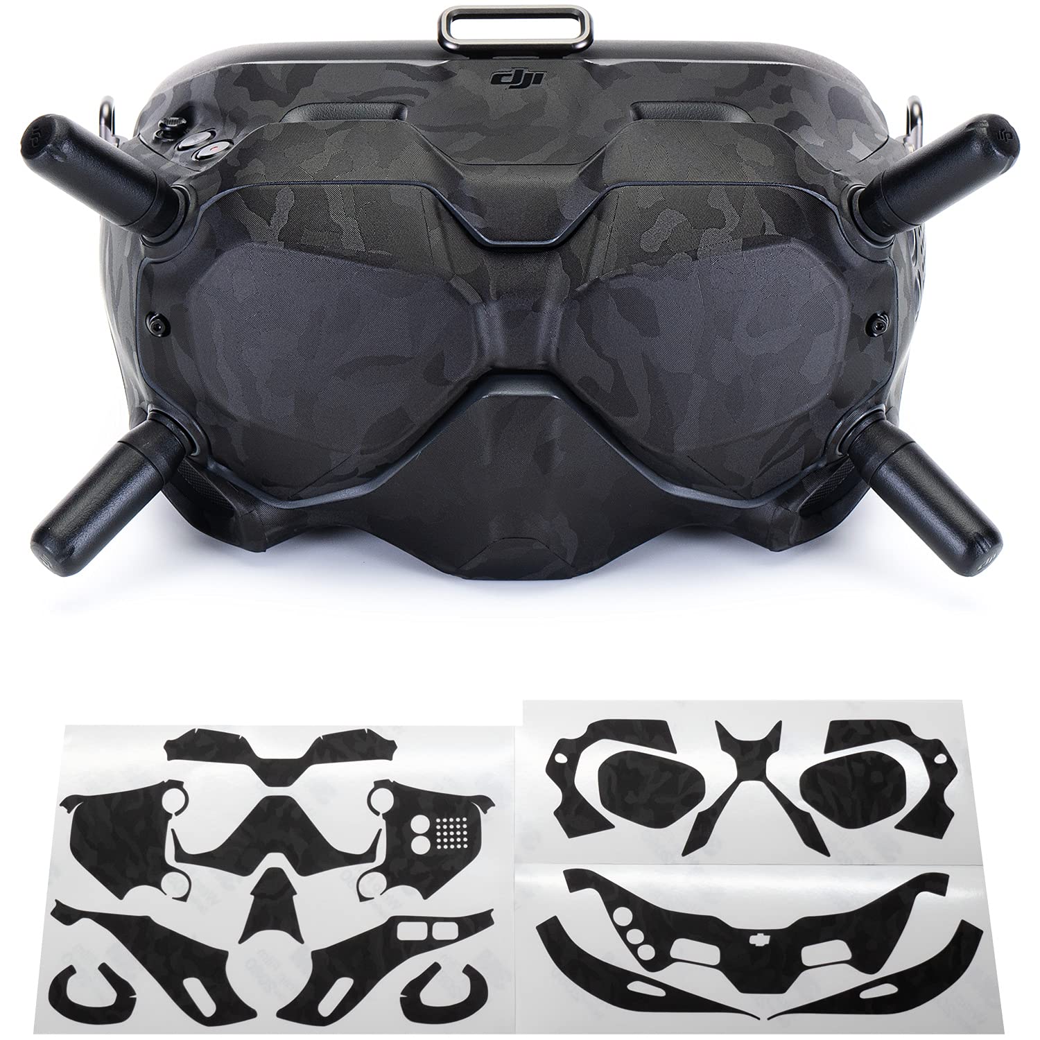 WRAPGRADE Skin Compatible with DJI FPV | Goggles V2 (BLACK BUMPY CAMO)