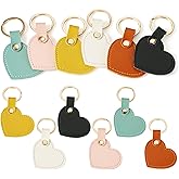 Beadthoven Leather Keychains Colorful Keychain Blanks Bulk with Key Rings for Purse Backpacks Car Keys Making
