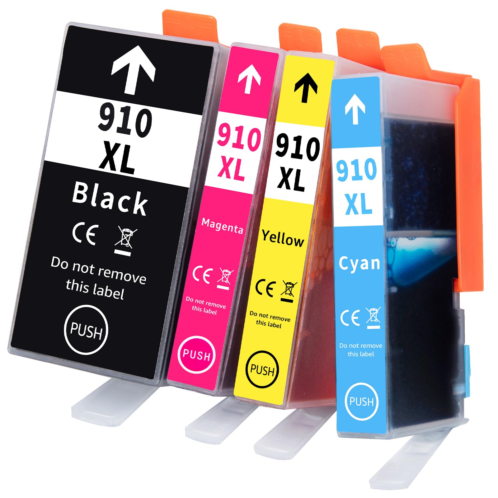 Photo 1 of VE-aufis 910XL Ink Cartridges Combo Pack Replacement for Ink 910 XL Compatible with OfficeJet Pro 8020 8025 8028 8035 8030 8010 8015 8018 8022 Printer (4 Pack, Black, Cyan, Magenta, Yellow)