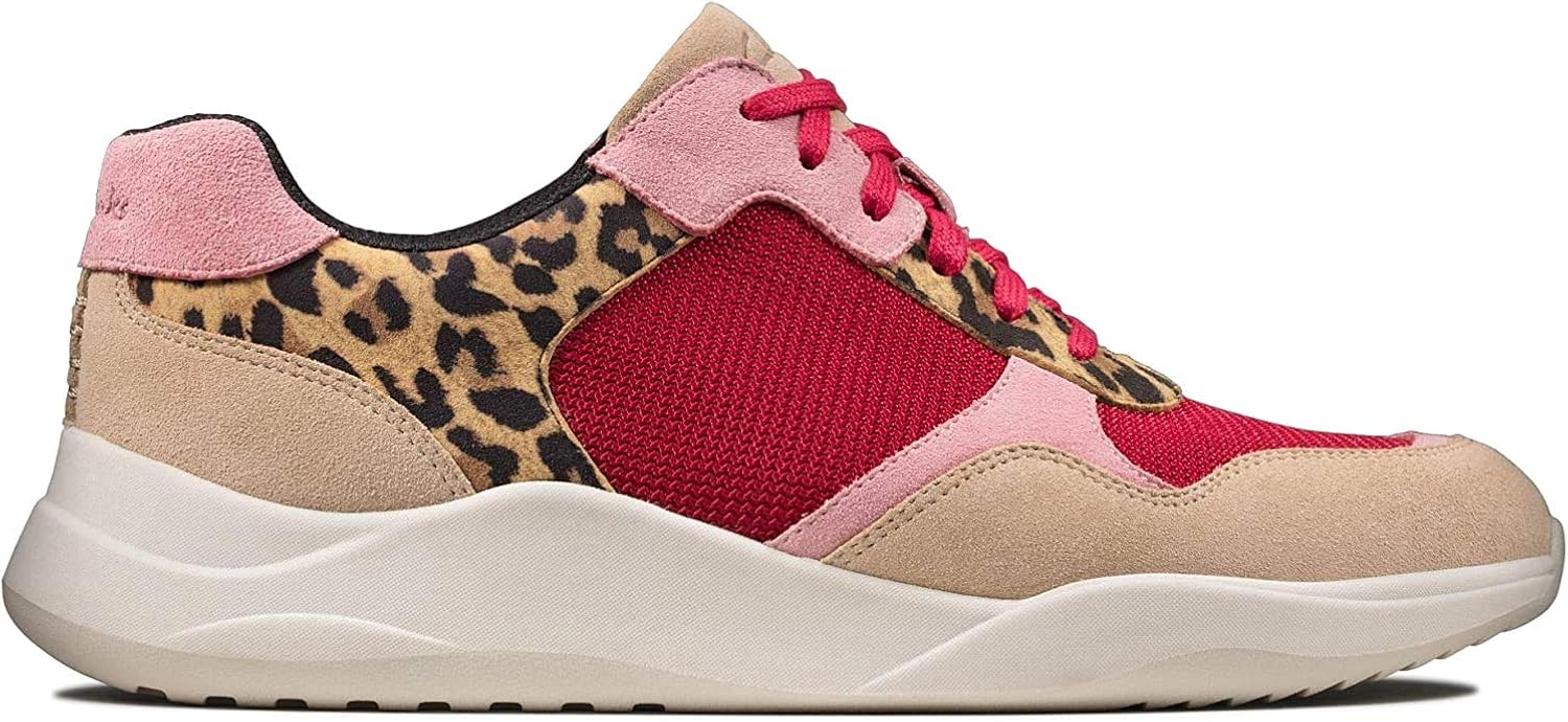 clarks leopard print trainers