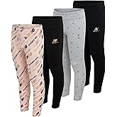 New Balance Active Girls Leggings - 4 Pack Girls Athletic Leggings Yoga Pants Running Workout Kids Dance Tights (7-16)