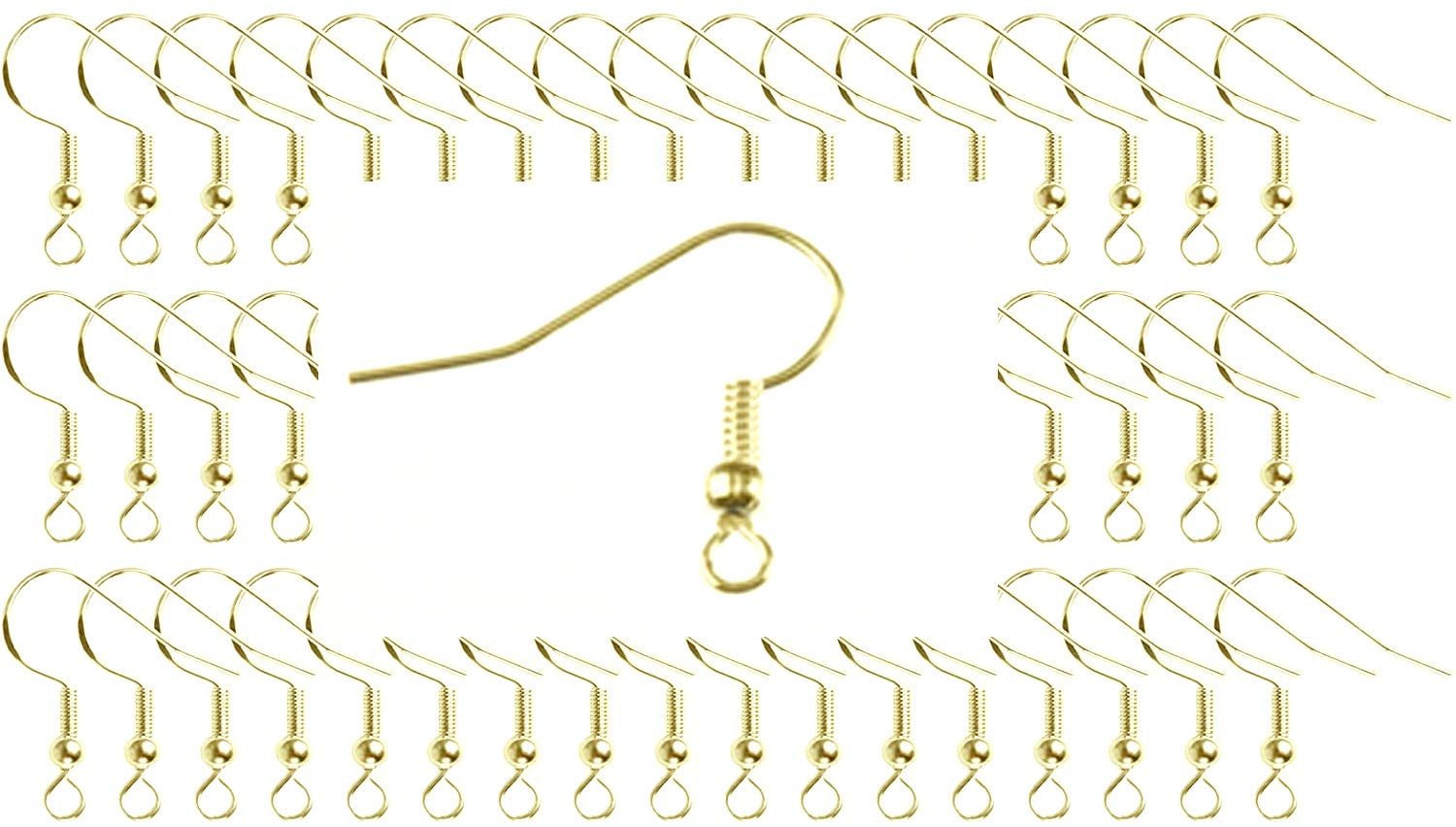 300 Earhook Blanks Findings Miniblings Fish Earring Hooks DIY Jewelery Gold Plated
