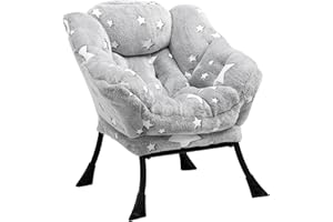 ALIMORDEN Kids Lazy Chair, Glow in The Dark Star Patterns Toddler Chair, Steel Frame Leisure Sofa with Armrests, Super Soft and Comfy