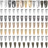 SOFPLATE 1 Box 600Pcs 6 Colors Silver Pinch Clip Clasp Gold Pendant Bails Bulk Snap on Bail Rosegold Iron Hook Claw Clasps Charms Chain Connector for Necklace Jewelry Making Bracelets Earrings Crafts