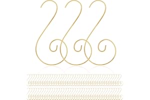 RIFNY 100 PCS Christmas Ornament Hooks Bendable Metal Wire Hanging Hook Golden Ornament Hangers Hooks Great for Christmas Tree Halloween Holiday Party Ball Decor (Gold)