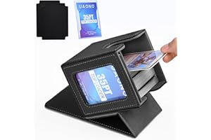 UAONO Card Deck Box with MTG Commander Display, Patented Design Card Deck Case Holds 100+ Double-Sleeved Cards, PU Leather Ca