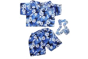 STUFFEMS TOY SHOP Hawaiian Boy w/Flower Lei Teddy Bear Clothes Fits Most 14"-18" Build-a-Bear and Make Your Own Stuffed Animals