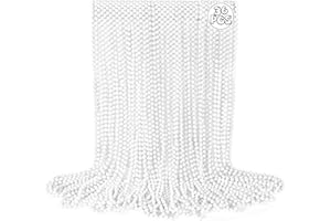 VLUV 36Pcs Beaded Necklace, Mardi Gras Beads Necklaces Accessories, 33 Inch Bead Costume for Women Man, Festival Parade Throw Supplies