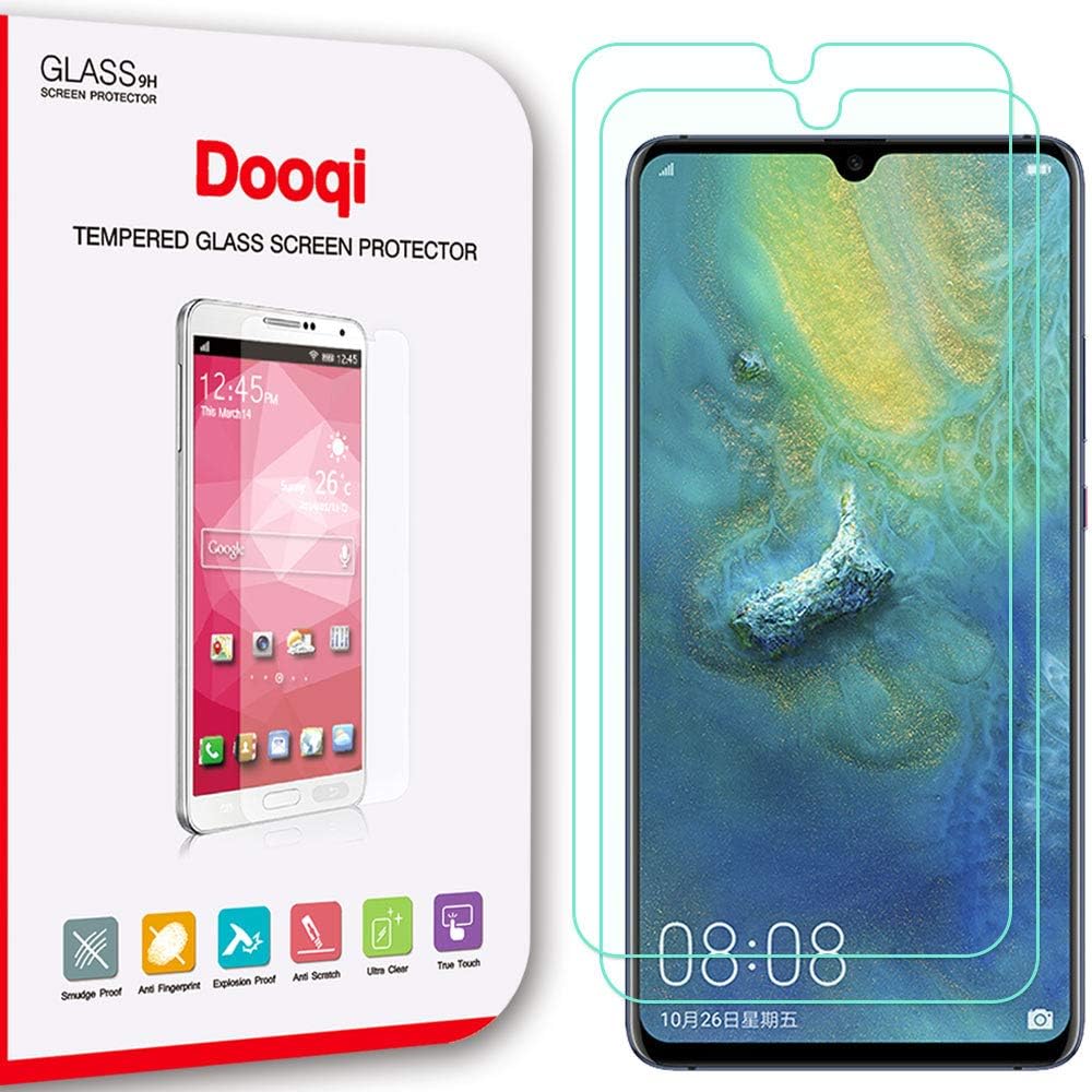 2X Dooqi Premium Ultra Clear Tempered Glass Screen Protector for Huawei Mate 20X (2pcs Tempered Glass（only）)