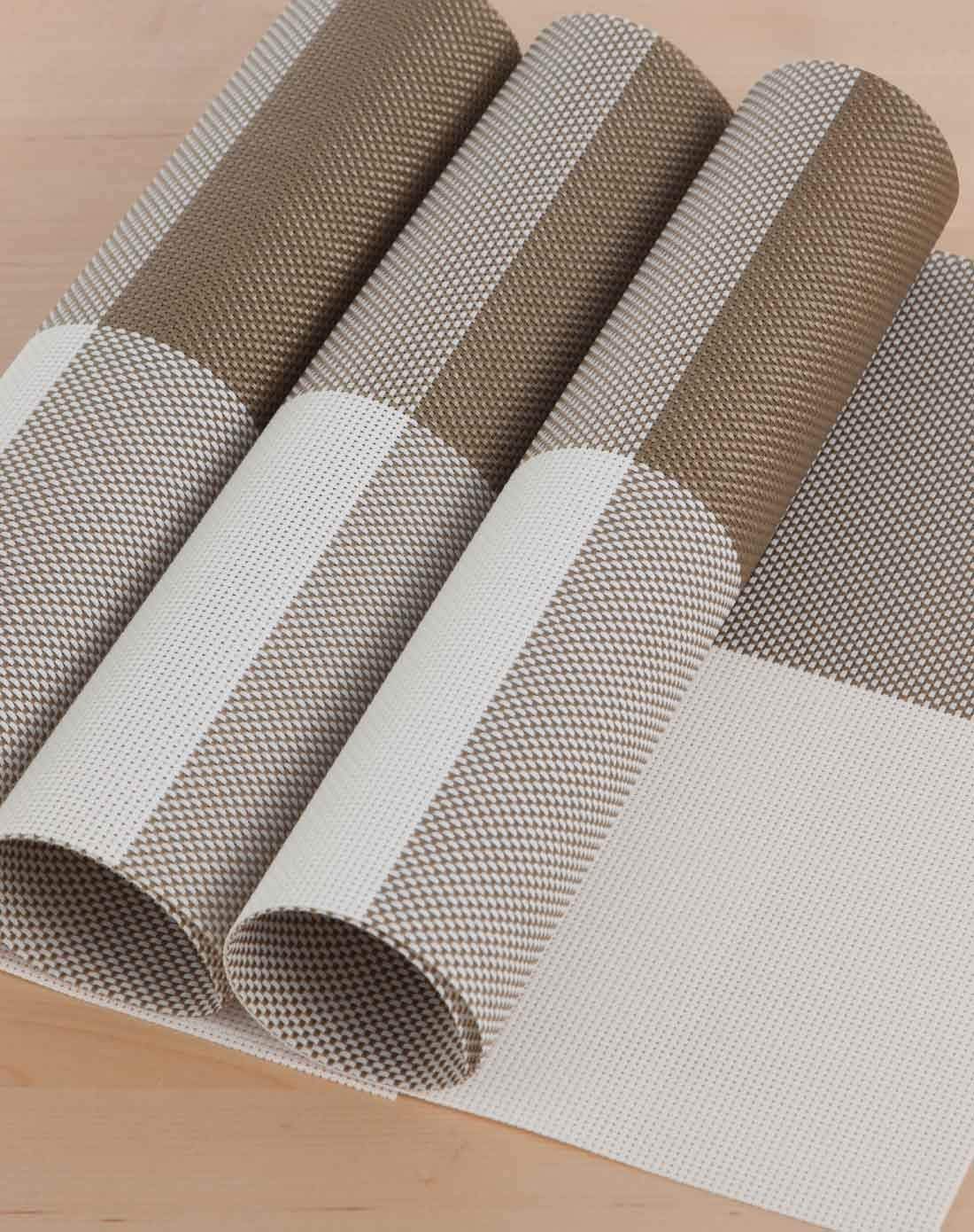 BeGrit Table Mats Set of 6 Plastic Placemats Heavy Vinyl Heat Resistant Square Non-slip Insulation Washable Table Mats 18\