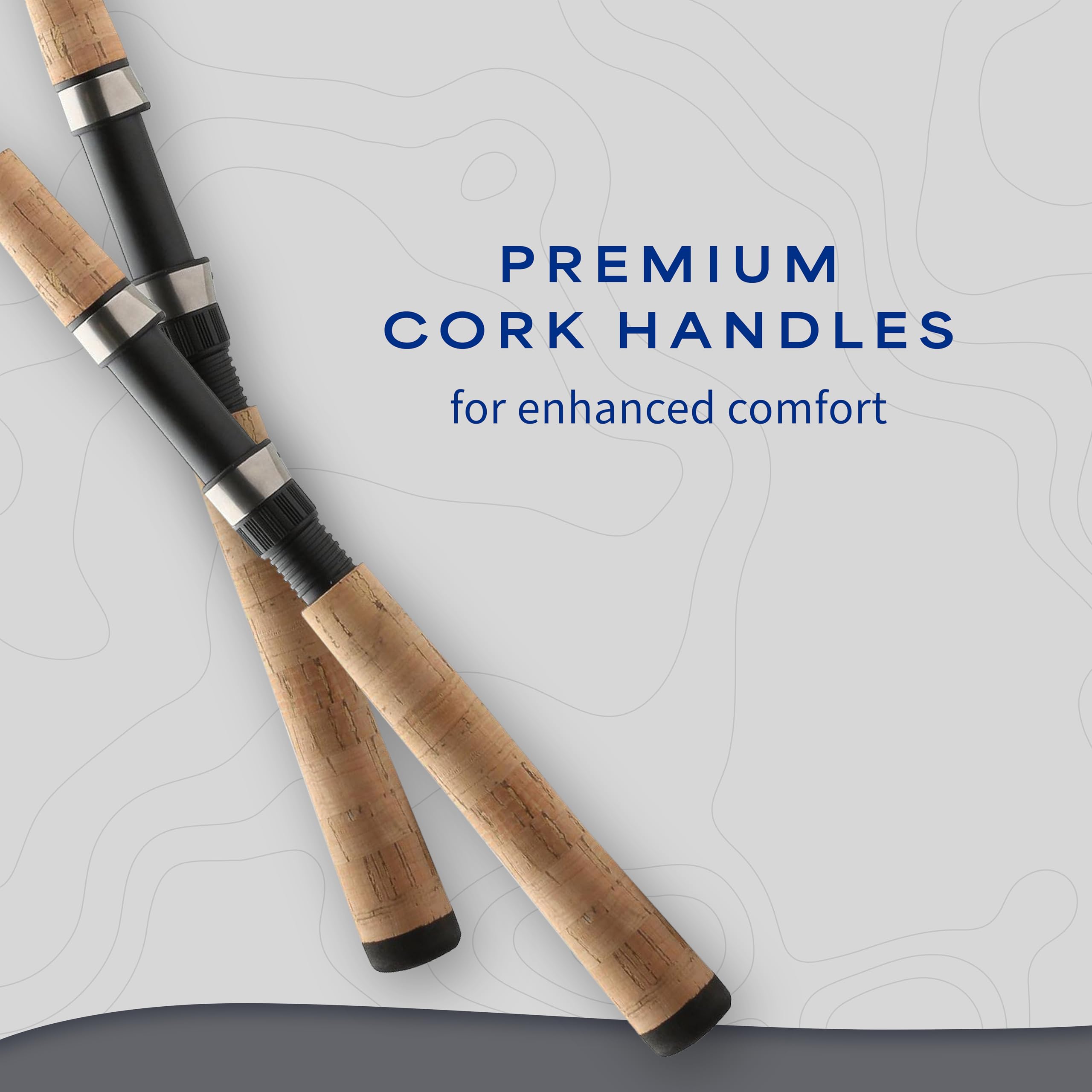 Shakespeare Micro 5\'6 Spinning Rod, 2-Piece Fishing Rod, Graphite Composite Blank, Light Rod Power, Comfortable Full Cork Handle