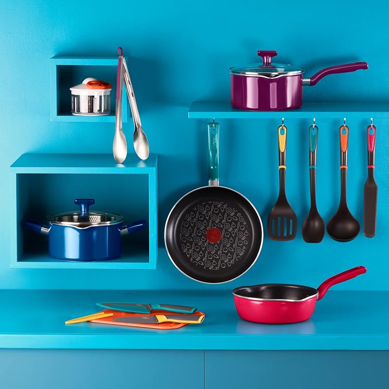 Chefclub by Tefal - Juego de Cocina (28 cm, olla 20 cm + Tapa, Cuchillo de Cocina Fresh Kitchen, 2 Tablas de Cortar, Libreto Receta G804S404