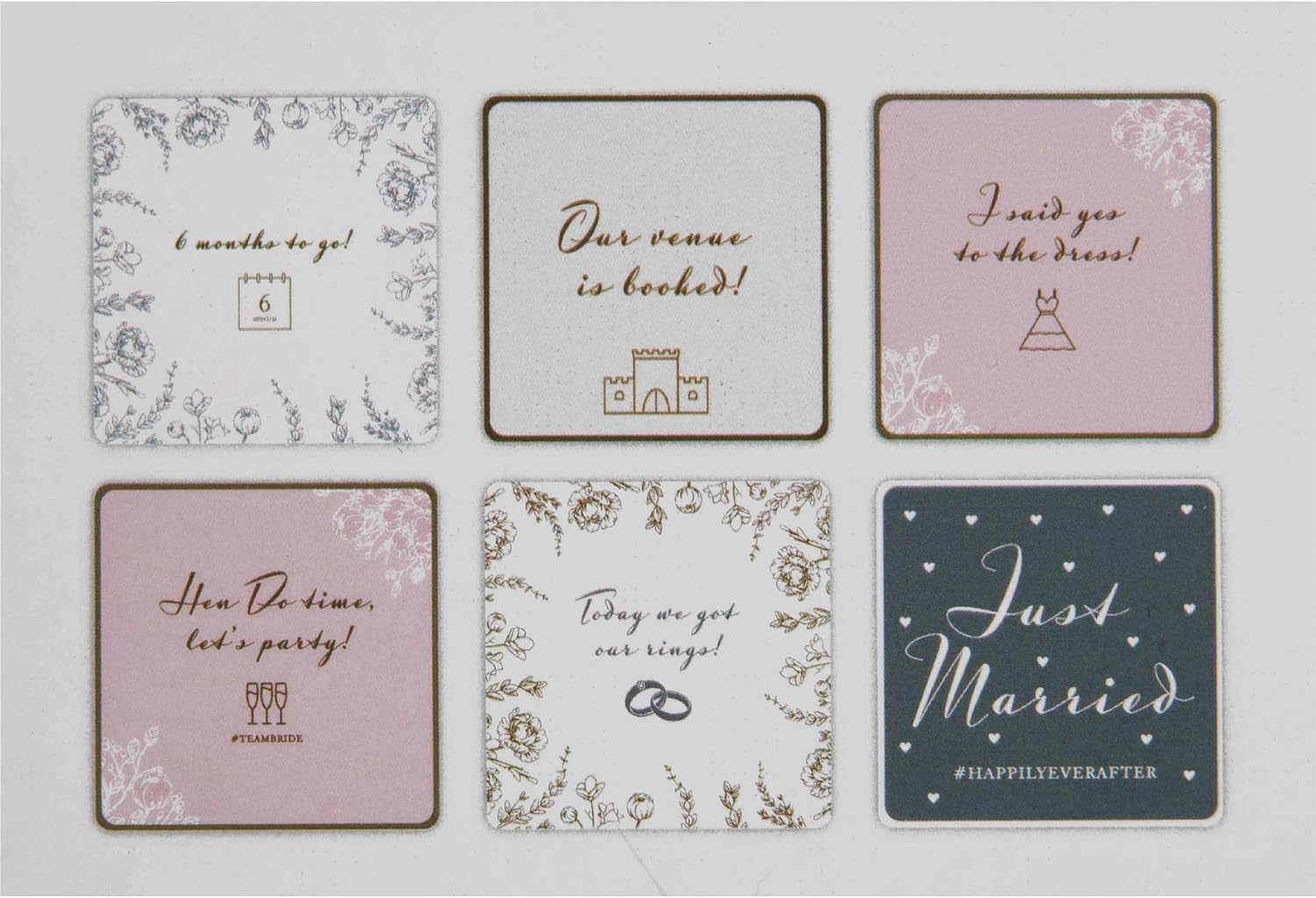 Widdop Gifts Amore Wedding Planner A5 Social Media Milestone Cards 2023