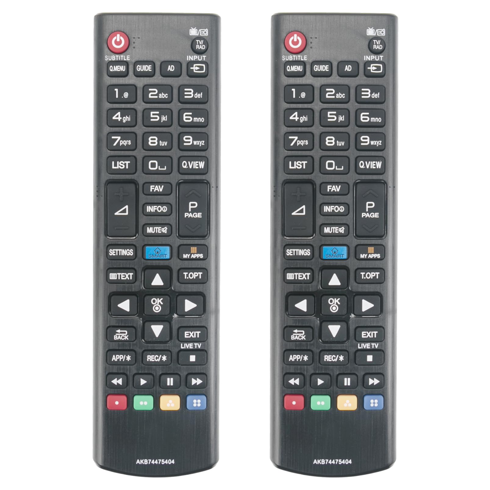 2Pcs AKB74475404 Replace Remote Control fit for LG TV 55UF695V 60UF695V 28LF491U 32LF5800 42LF5800 42LF580V 49UF695V 50LF5800 50LF580V 55LF580V 32LF580V 40UF695V