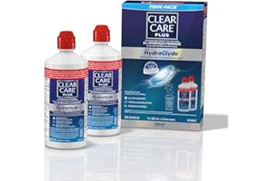 CLEAR CARE® Plus With HydraGlyde Contact Lens Solution, Twin Pack Cleaning & Disinfecting Solution With Hydrogen Peroxide, 2 