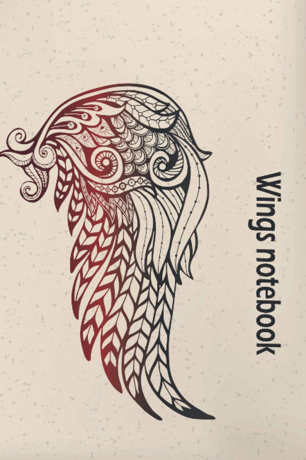Wings Notebook: very awesome red and black wing notebook blank lined journal