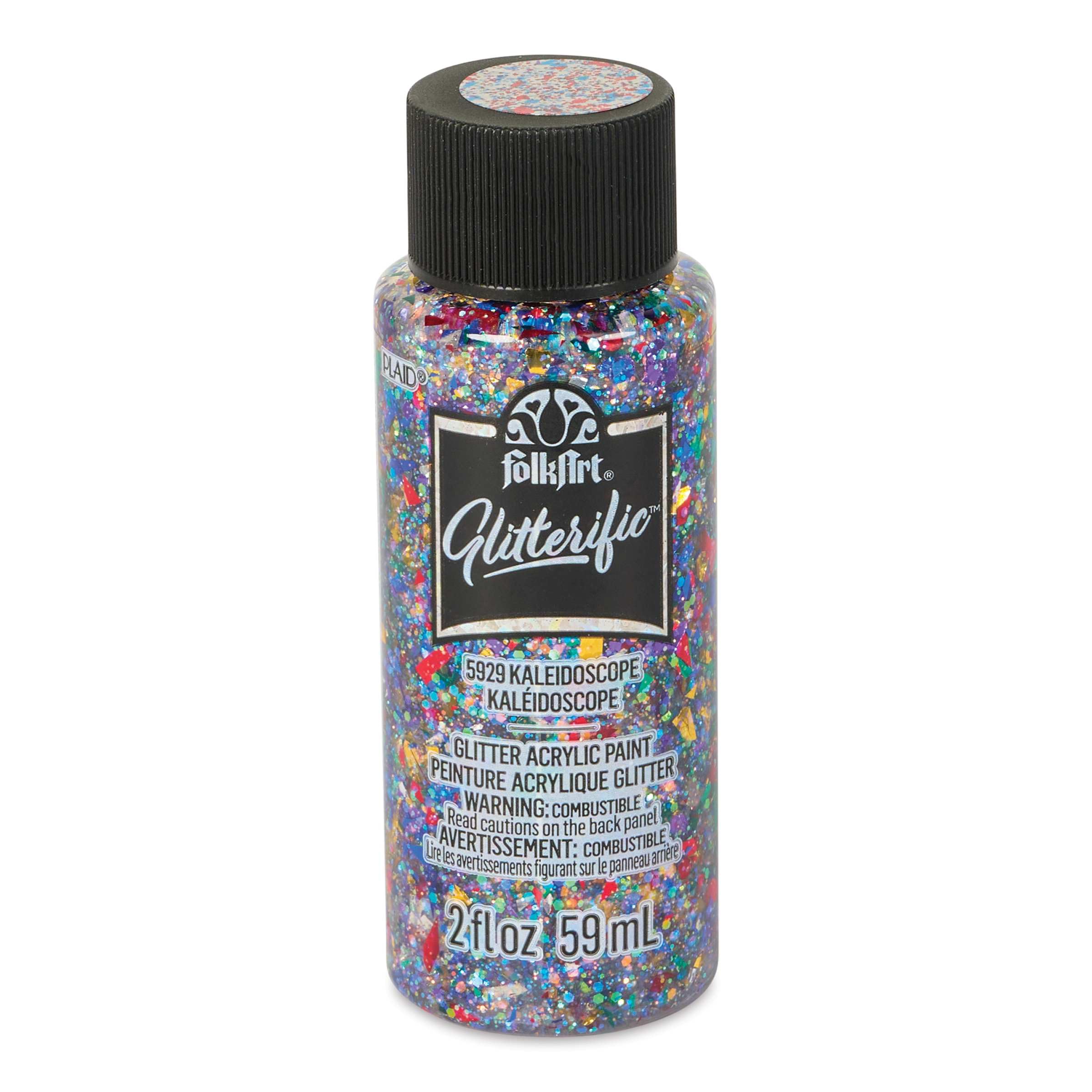 Plaid PE5929 Folk Art Glitterific Acrylic Paint, Kaleidoscope, 2 oz., small