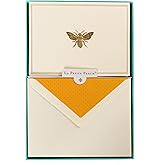 Graphique Bee Designer Cards Luxe Collection, Gold Foil Embossed Stationary Boxed Set, 10 Blank Cards with 11 Envelopes, All Occasion Greetings, 5.25" x 3.8"